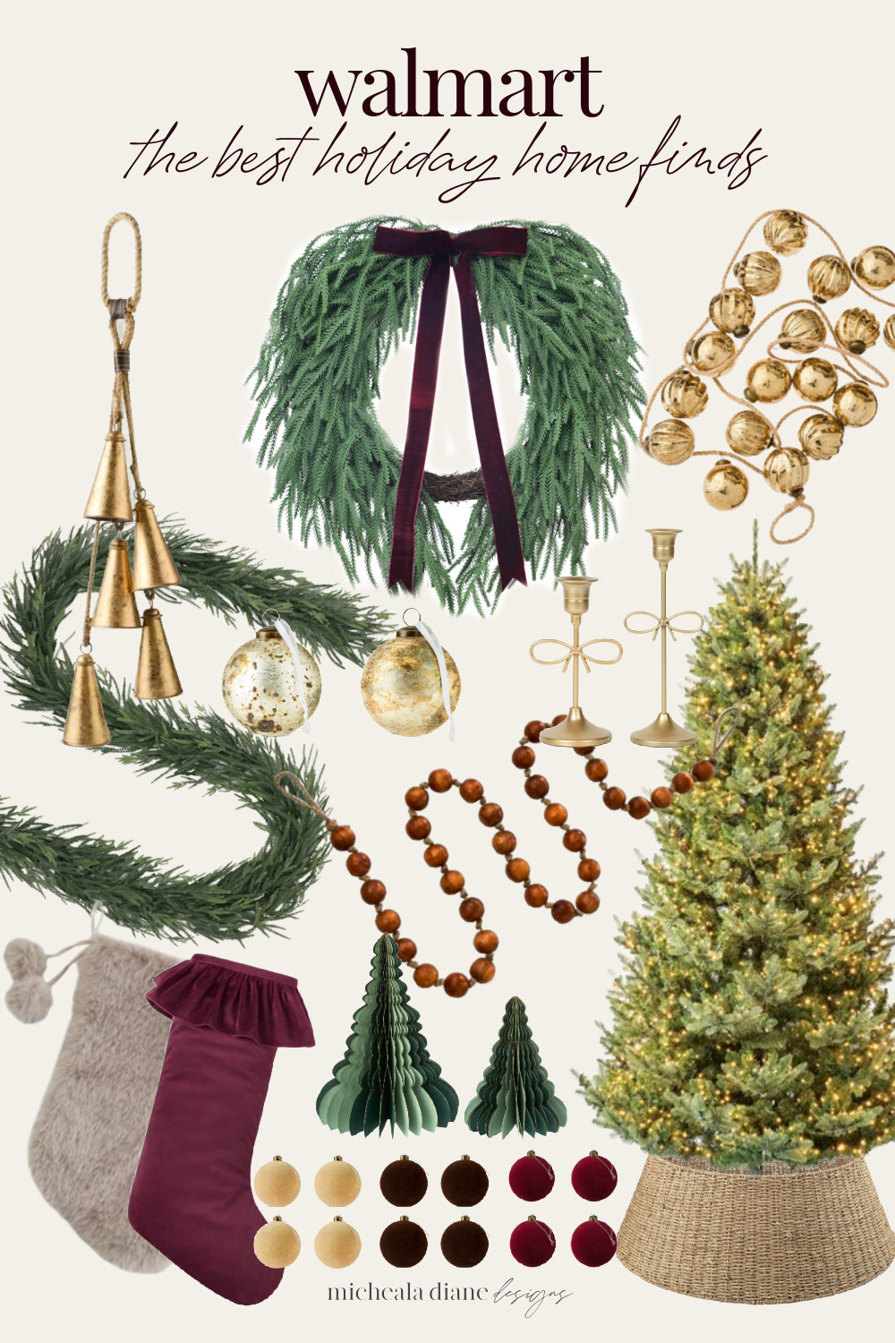 Shop @Walmart Christmas decor 2025 to find the best holiday home finds that blend timeless style with budget-friendly prices. From neutral Christmas decorations and faux greenery to brass bells, velvet stockings, and pre-lit Christmas trees, these curated picks make it easy to create a warm, designer-inspired holiday home. 

 #LTKHoliday #LTKSeasonal #LTKHome