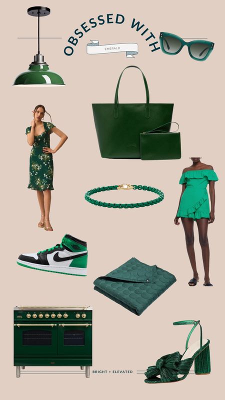 Green sneakers, green heels, green dress, green tote, green stove, geeen blanket, emerald bracelet, green pendant light

#LTKhome #LTKFind #LTKGiftGuide