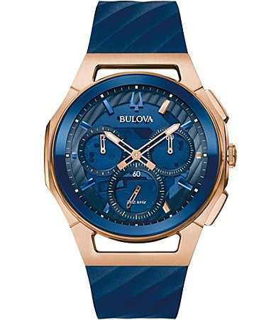 Bulova Men's Curve Chronograph Blue Strap Watch - Blue | Dillard's