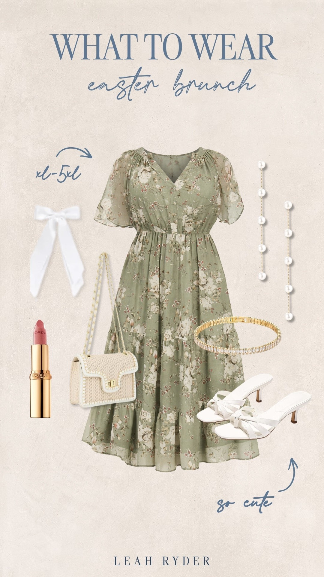 Easter brunch outfit idea featuring a flowy floral midi dress styled with white heels, pearl jewelry, and a woven handbag for a soft, feminine spring look. This flattering plus size Easter outfit is perfect for brunch, church, family gatherings, or spring events, offering comfort and elegance in sizes XL–5XL. If you’re searching for what to wear to Easter brunch, plus size spring outfits, floral dresses, or modest Easter outfit ideas, this look is an easy and polished option.

#LTKSeasonal #LTKPlusSize