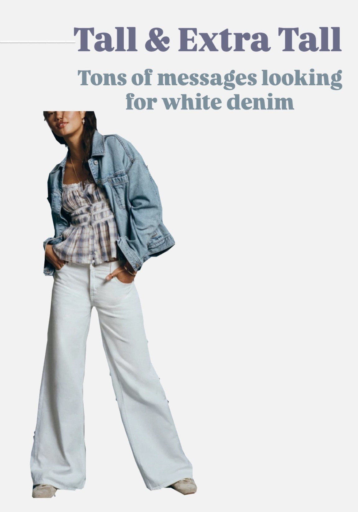 Tall and extra tall white denim

#LTKSaleAlert #LTKTall #LTKMidsize