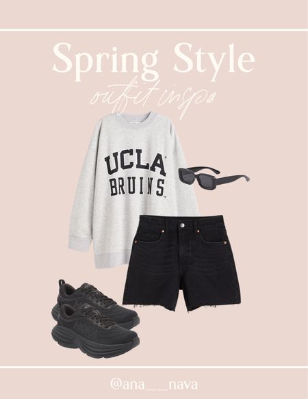 Spring Outfit Inspo ✨
sweatshirt, black shorts, jean shorts, spring outfits, hoka sneakers, casual outfits, oversized sweatshirt 

#LTKtravel #LTKstyletip