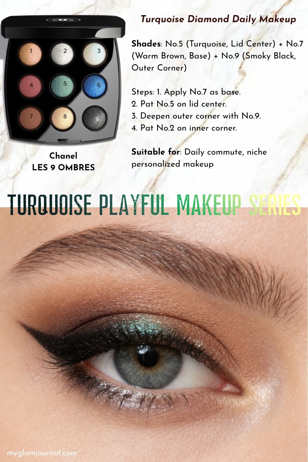 Chanel LES 9 OMBRES Tutorial | Turquoise Sparkle Daily Eye Makeup

#LTKBeauty