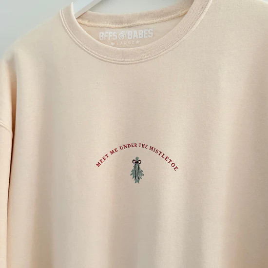 MISTLETOE ♡ holiday junkie x ivory sweatshirt | BFFS & BABES