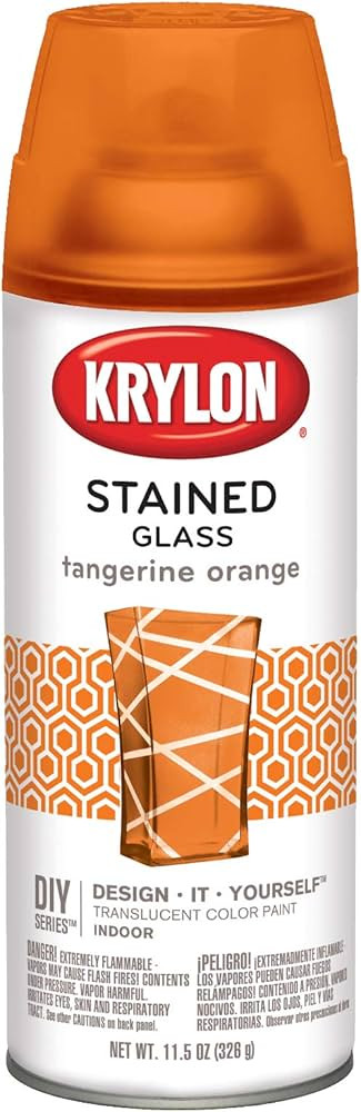 Krylon K09034000 Stained Glass Aerosol Paint, 11.5 Ounces, Tangerine Orange | Amazon (US)