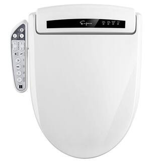Electric Bidet Seat for Elongated Toilets in White with Fusion Heating Technology | The Home Depot