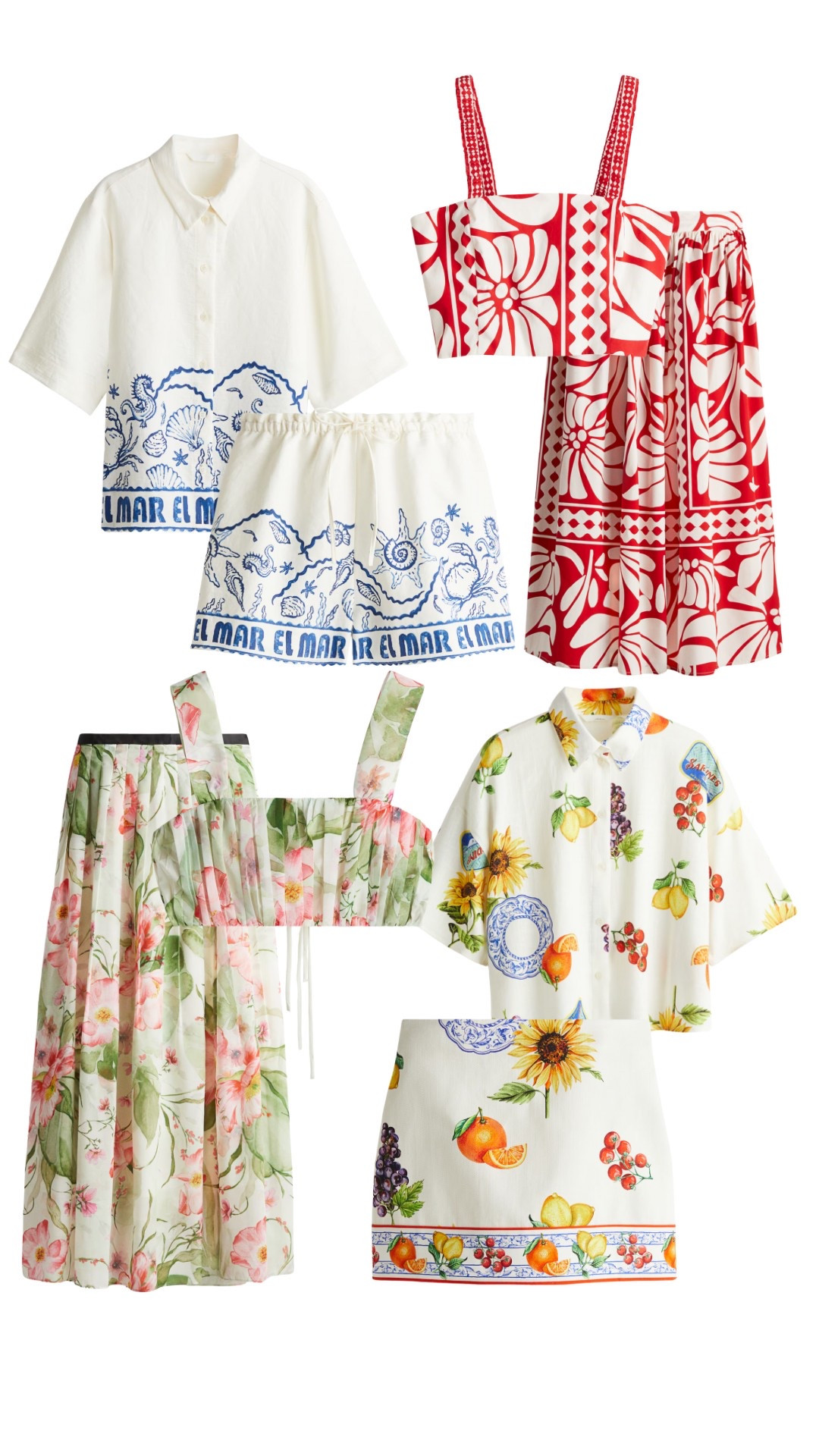New in Summer co-ords ☀️🌻🍉🍋
Shorts & shirt matching set, crop top and maxi skirt co ord set, floral maxi skirt & matching bralette, mini skirt and shirt co ord. 
holiday outfits, vacation outfits, summer looks 

#LTKeurope #LTKsummer #LTKAprilSpotlight