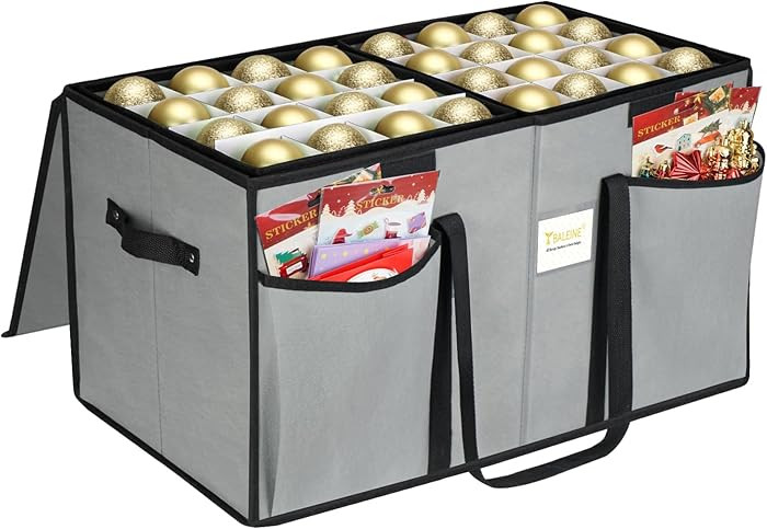 BALEINE Christmas Ornament Storage Box with Dividers, Premium Holiday Ornaments Storage Container... | Amazon (US)