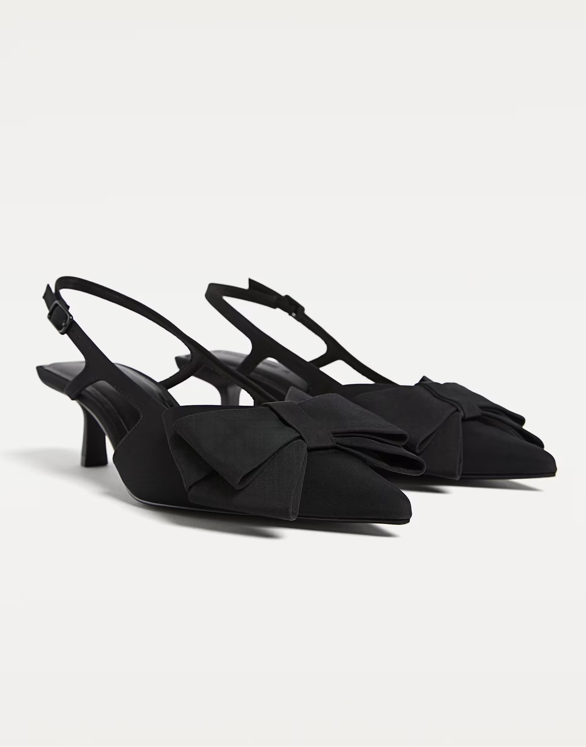 Stradivarius Slingback kitten heels with bow in black | ASOS (Global)