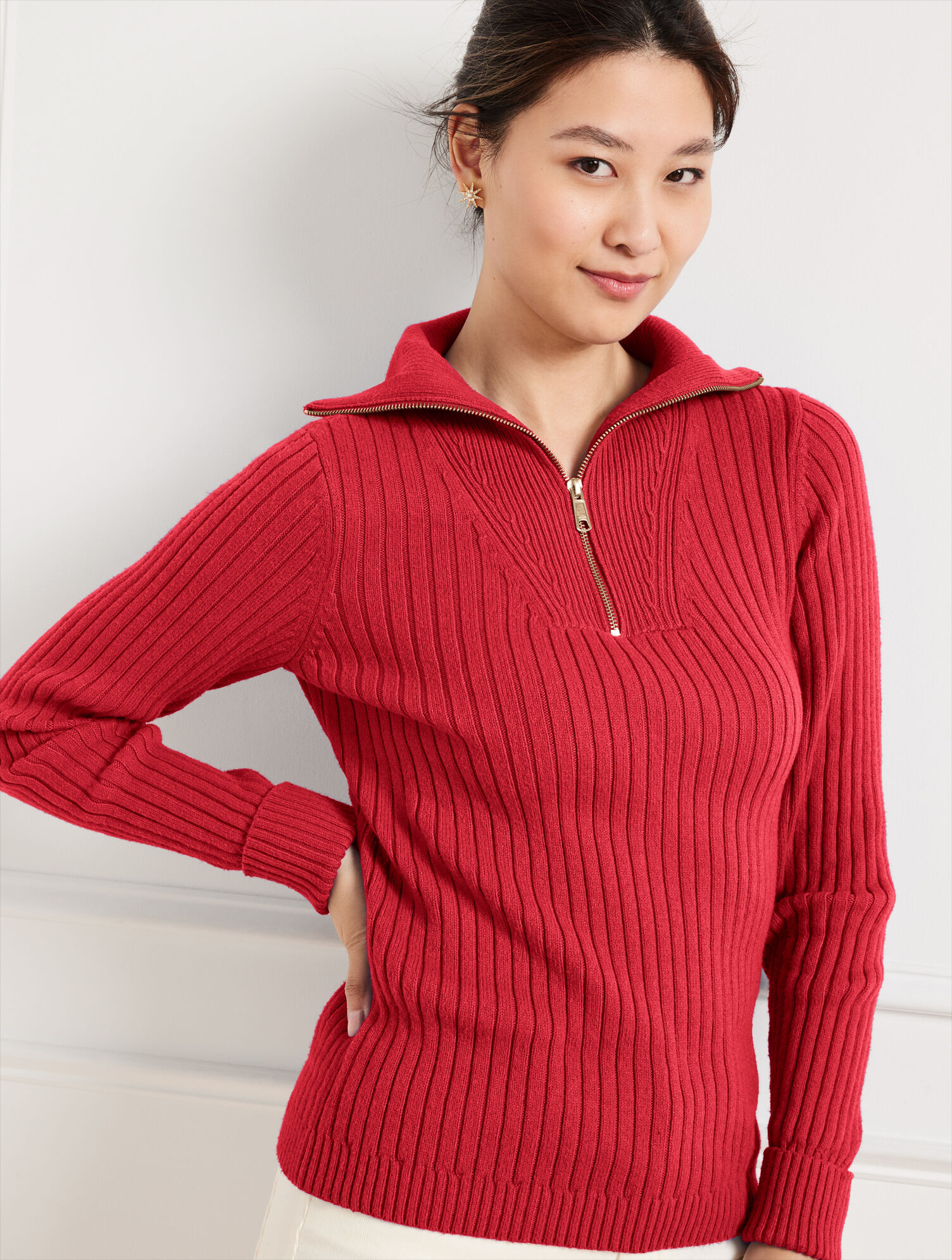 Half-Zip Mockneck Sweater | Talbots