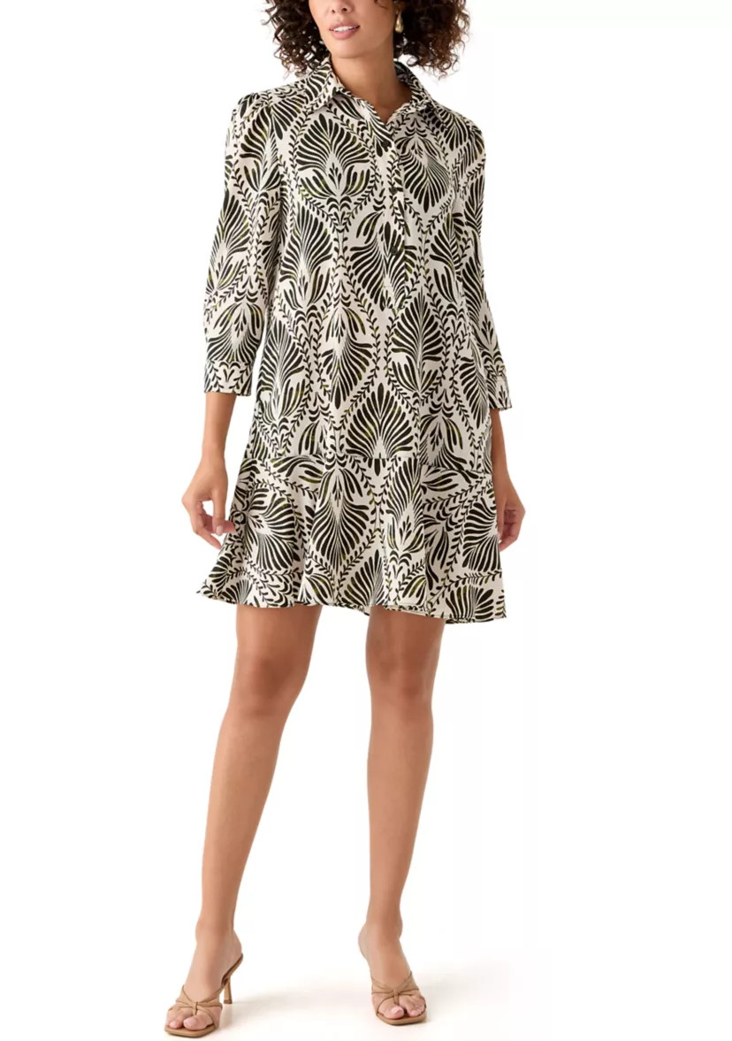 Women's 3/4  Sleeve Ruffle Hem Dress | Belk