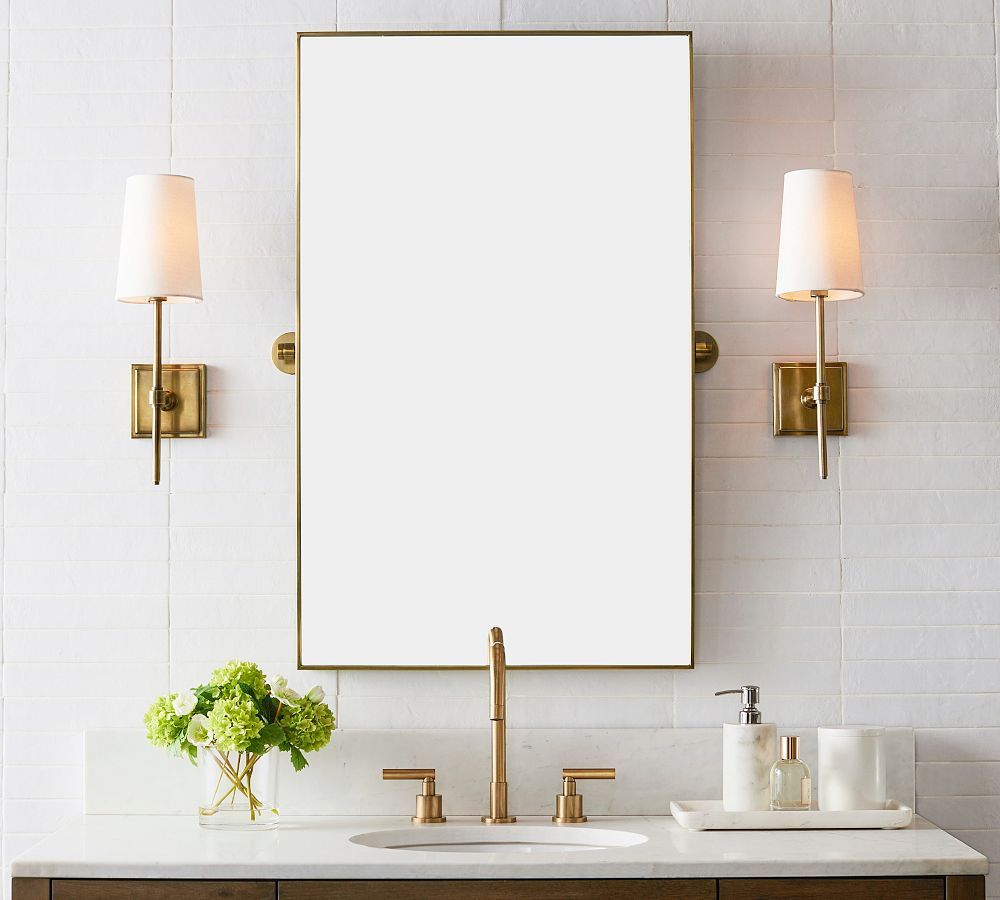 Linden Rectangular Pivot Mirror | Pottery Barn (US)