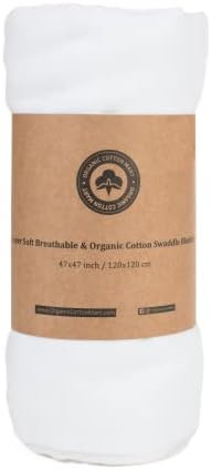 Organic Cotton White Swaddle Blanket for Newborn - GOTS Certified White Muslin Swaddle Blanket - New | Amazon (US)