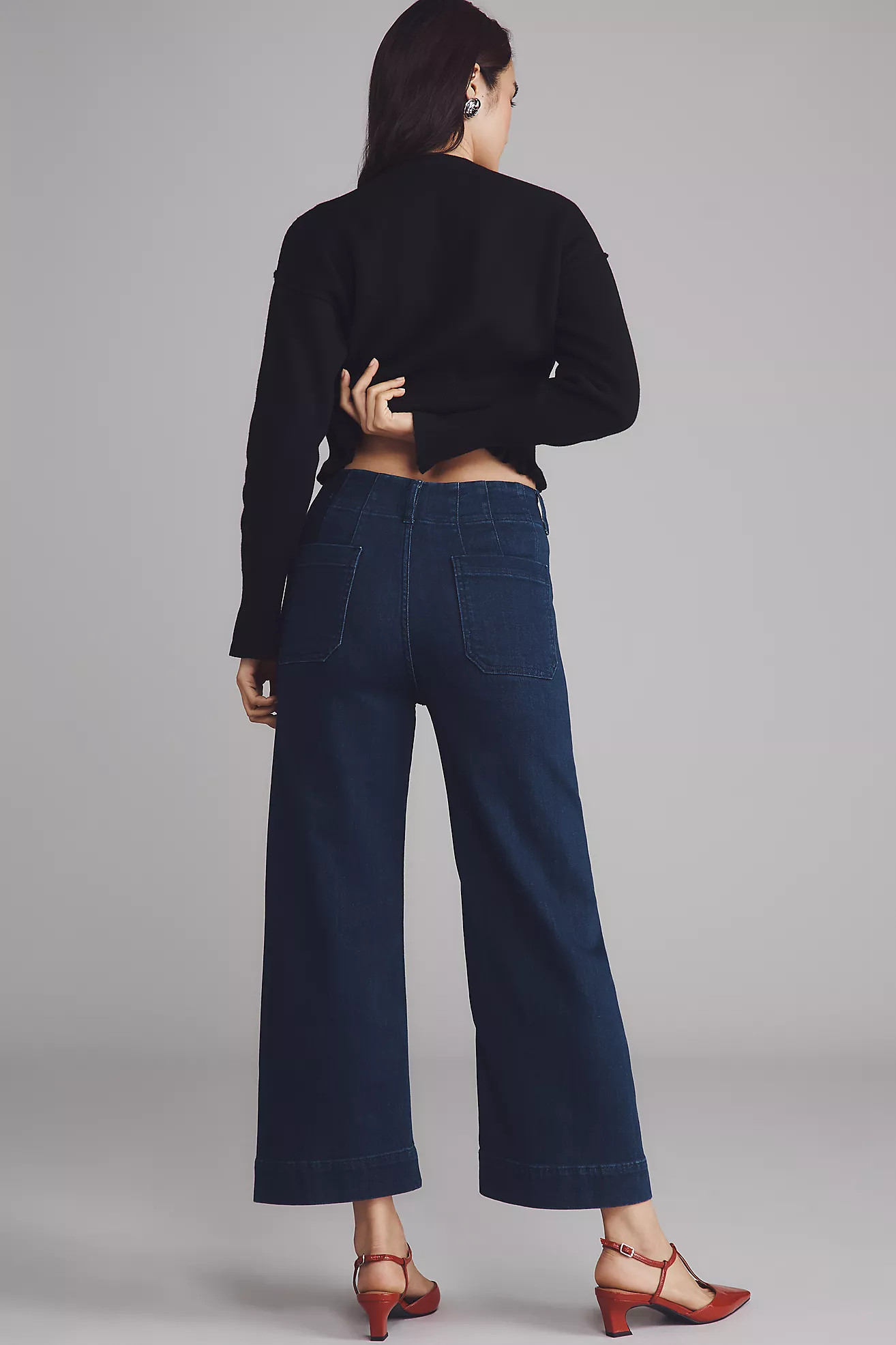The Colette Cropped High-Rise Wide-Leg Jeans by Maeve | Anthropologie (US)