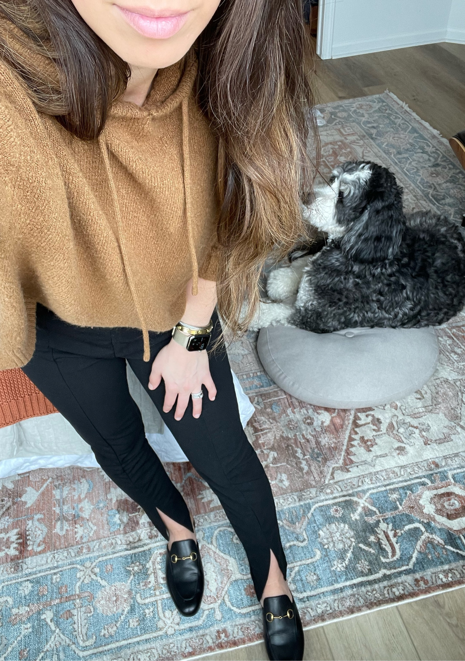 Leggings but make them classy, comfy & cute! Wearing H&M leggings and Gucci mules for easy chic look- topped off with a camel tan color sweater - it is now unavailable but it comes in many other colors linked👏🏼🙌🏼

#LTKstyletip #LTKtravel #LTKworkwear