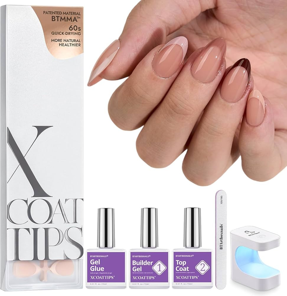 BTArtboxnails XCOATTIPS Press on Nails Short - Skin Tones Almond Nail Tips, Soft Gel Nail Tips wi... | Amazon (US)
