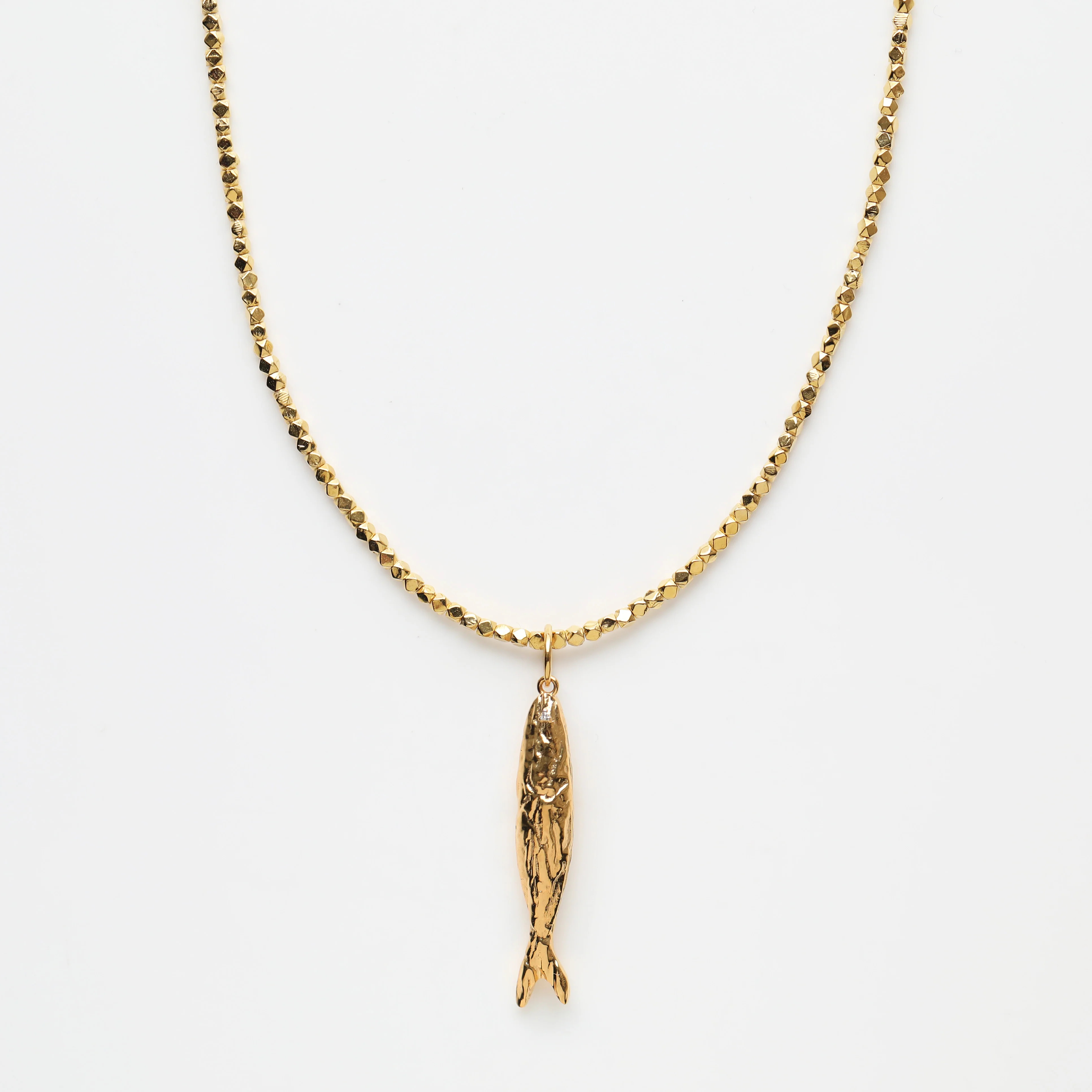Soleil Chain with Molten Diamond Fish Pendant | Carrie Elizabeth