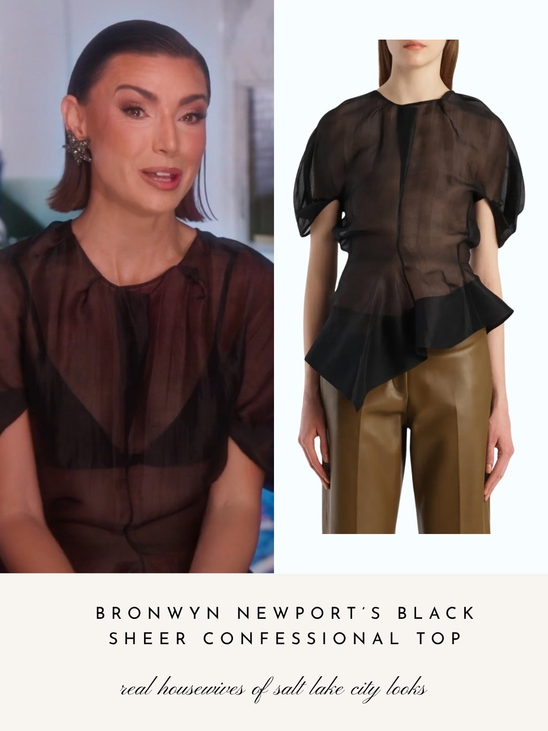Bronwyn Newport’s Black Sheer Confessional Top
