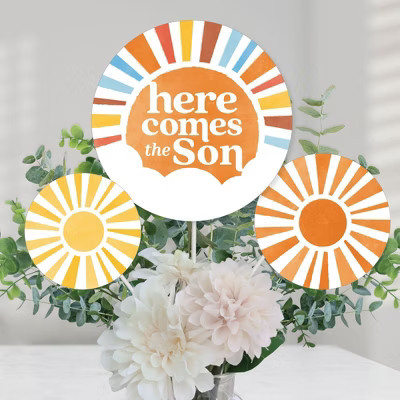 Big Dot of Happiness Here Comes The Son Centerpiece Sticks, Boy Boho Baby Shower Table Topper Decorations - Set of 15 | Target