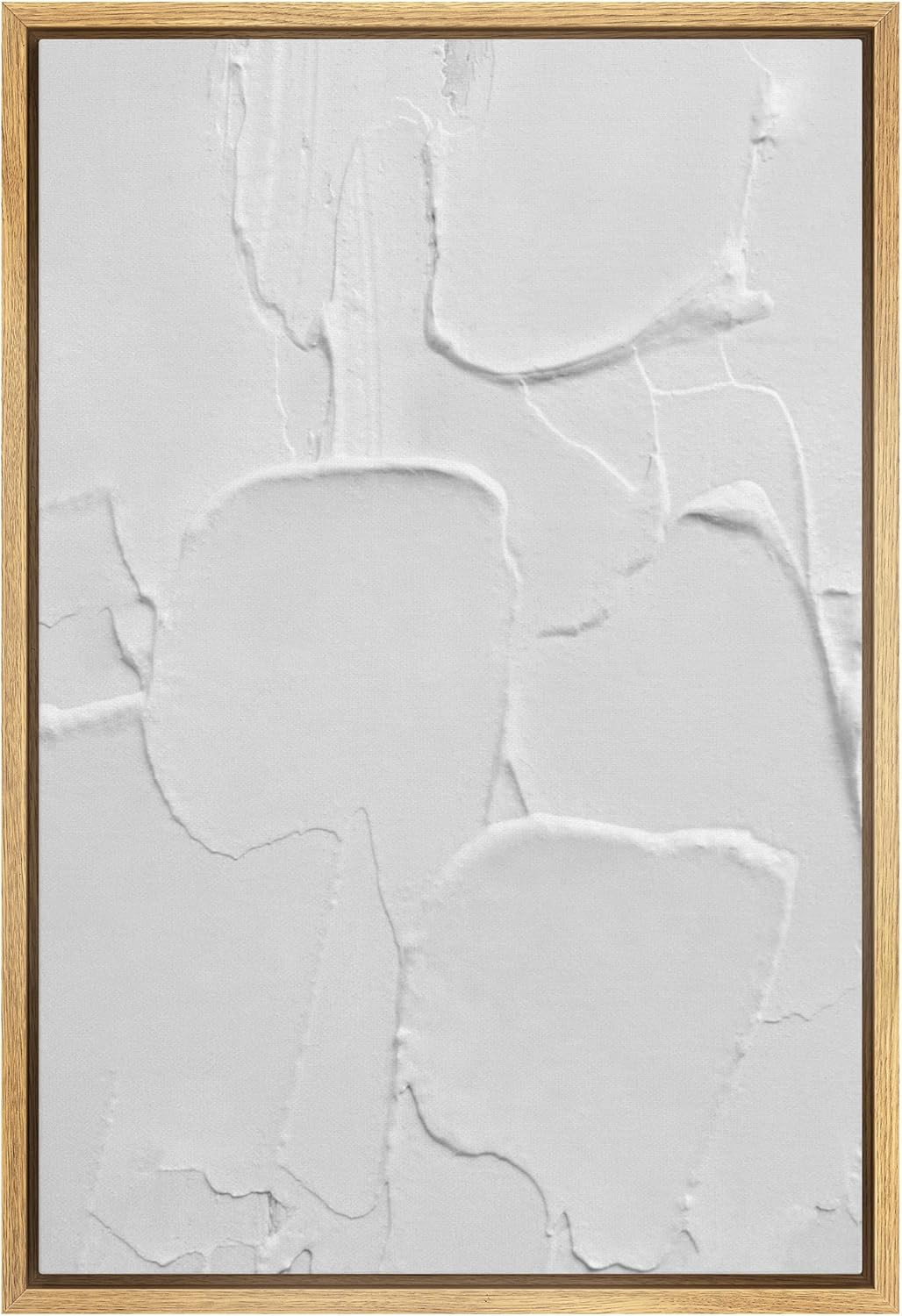 SIGNWIN Framed Canvas Print Wall Art Minimal White Brush Stroke Landscape Abstract Geometric Illu... | Amazon (US)