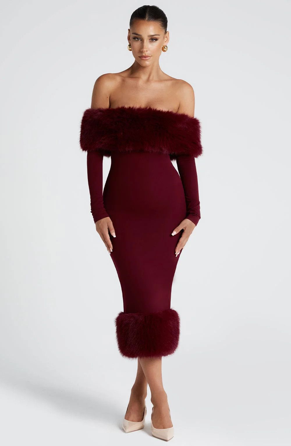 Vittoria Midi Dress - Wine | Babyboo (global)