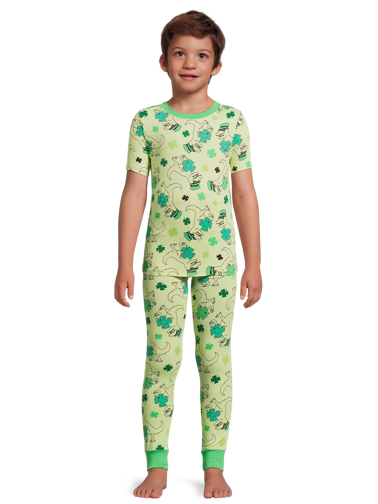 Wonder Nation Boys St. Patrick's Short Sleeve Tight Fit Pajama Set, 2-piece, Sizes 4-10 - Walmart... | Walmart (US)