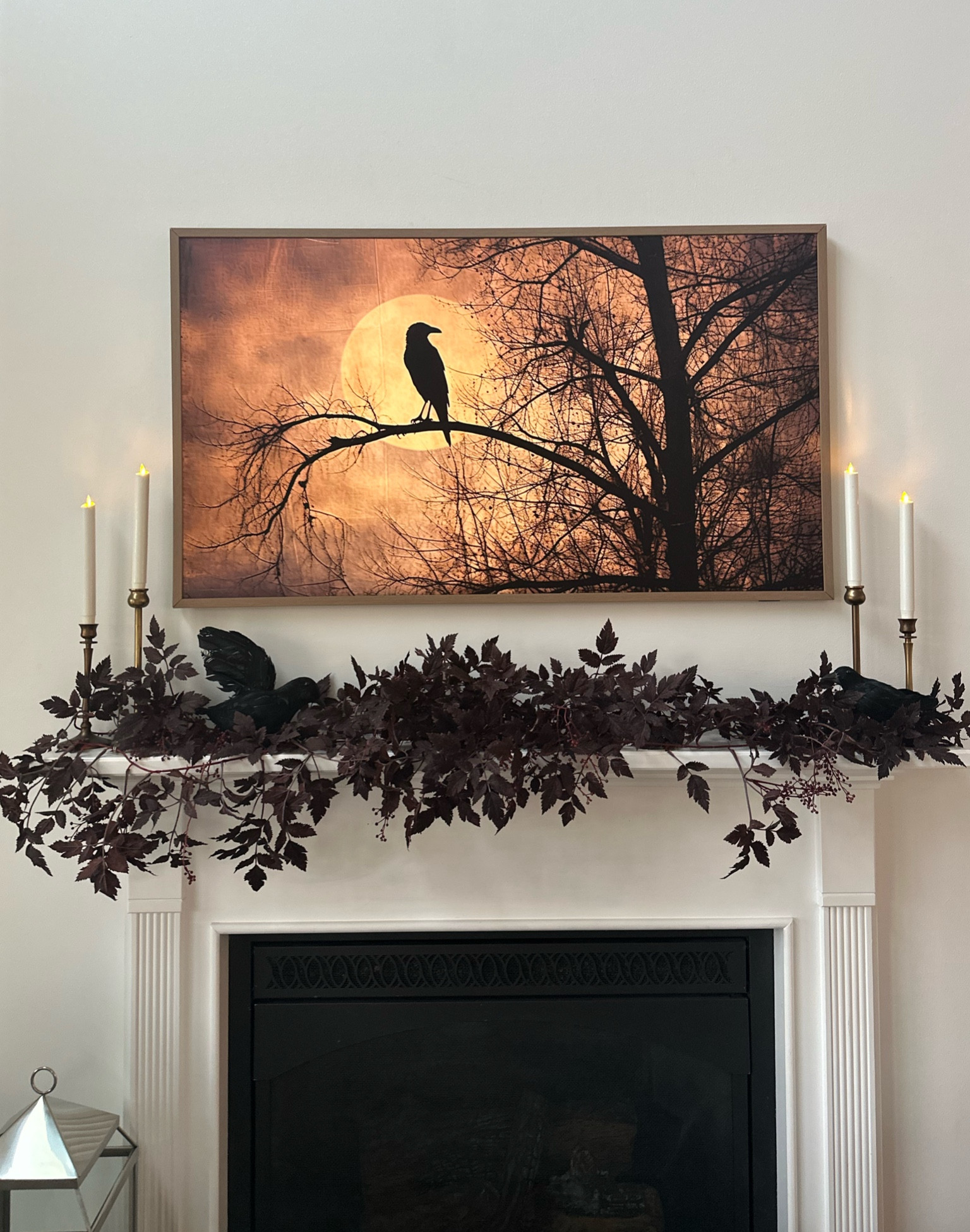 I absolutely LOVE my frame tv! It’s still on sale on Amazon! I have a 55” with a teak bezel. We originally just bought the frame tv and bought the bezel later after ordering some samples and decided on this modern teak one. I love how you can change the art seasonally, change the mat, set it to motion detect when you leave the room or come into the room to turn on/off and love the slick recessed style so you don’t see any cords behind it! It truly looks like a picture on the wall! 

* my garland is from afloral and it is sold out for the season!* 

Samsung frame tv | Halloween art | afloral garland | pottery barn candle holders | flameless taper candles | Halloween decor | Amazon deals | afloral garland | fireplace mantle | Halloween mantle | spooky mantle inspo 

#LTKHalloween #LTKSeasonal #LTKhome