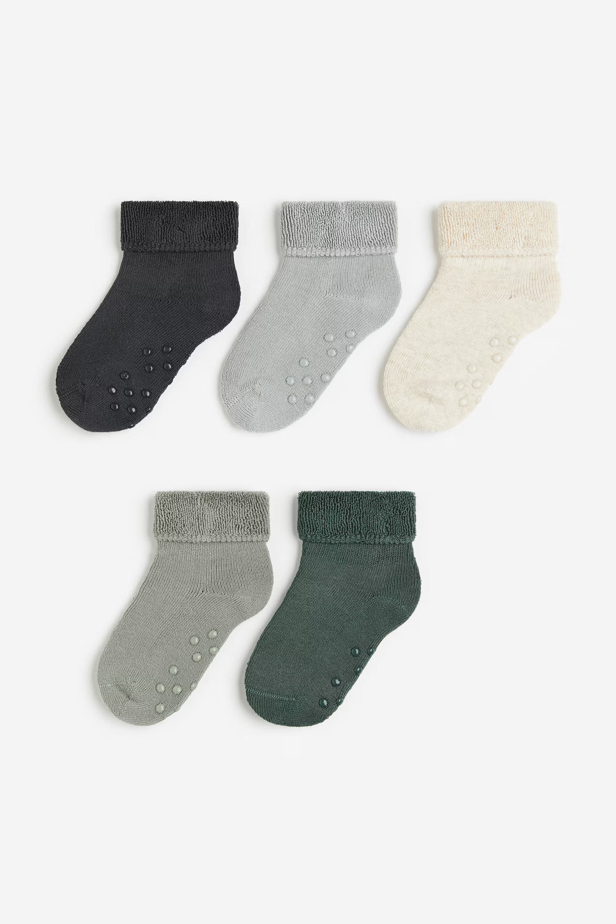 5-pack Non-slip Terry Socks - Gray/black - Kids | H&M US | H&M (US + CA)