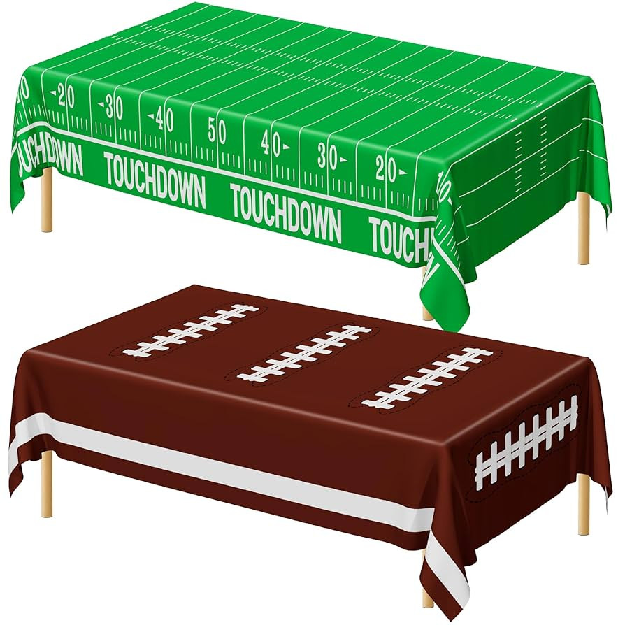 QZYL Football Party Decorations 2025, Disposable Football Tablecloth, 2 PCS Green Brown Decoratio... | Amazon (US)