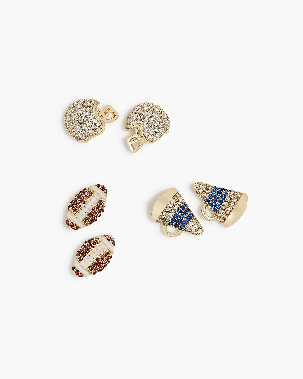Football game day stud earrings set-of-three | J.Crew Factory