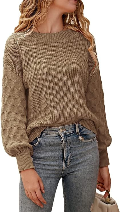 PRETTYGARDEN Women's 2024 Winter Pullover Sweater Casual Long Sleeve Crewneck Loose Chunky Knit J... | Amazon (US)