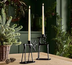 Reindeers and Trees Taper Holder Centerpiece | Pottery Barn (US)