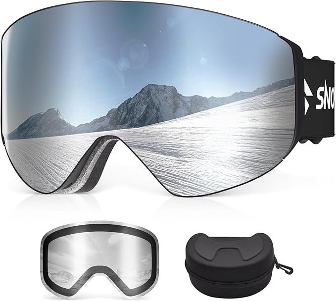 Ski Goggles, OTG Over Glasses Snowboard Goggles with 2 UV400 Anti-Fog Detachable Magnet Lenses fo... | Amazon (US)