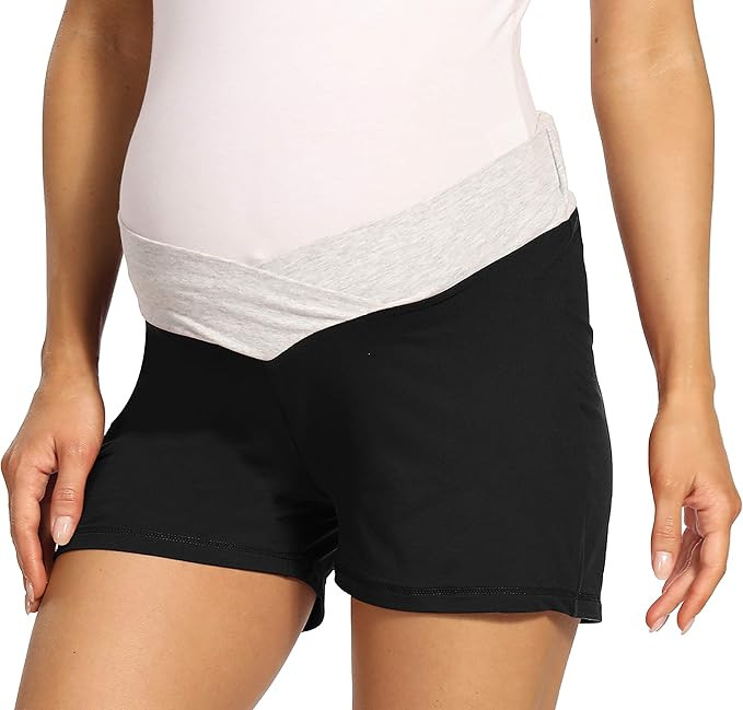 Foucome Women's Maternity Shorts Underbelly Workout Yoga Short Pants Pregnancy Lounge Sports Shor... | Amazon (US)