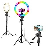 EICAUS 12" RGB Ring Light with Tripod Stand and Phone Holder,Selfie LED Lighting with 62" Phone a... | Amazon (US)