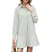 EZAPINE Womens Striped Shirt Mini Dress Long Sleeve Collared Ruffle Hem Button Up Tunic Flowy Swing Dresses | Amazon (US)