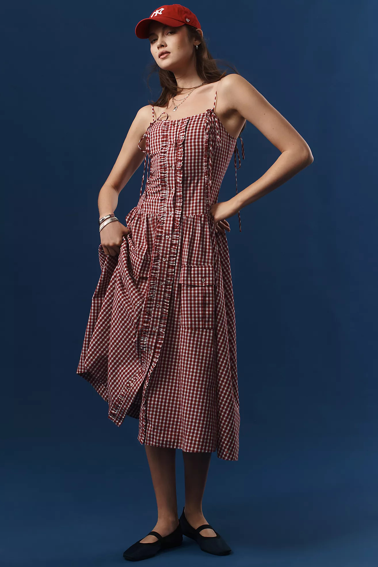 Damson Madder Faith Drop-Waist Midi Dress | Anthropologie (US)