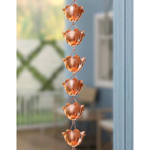 Hammered Cup Rain Chain | Wayfair North America