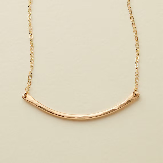 Hammered Crescent / Crescent bar necklace / Mother's Day | Etsy | Etsy (US)