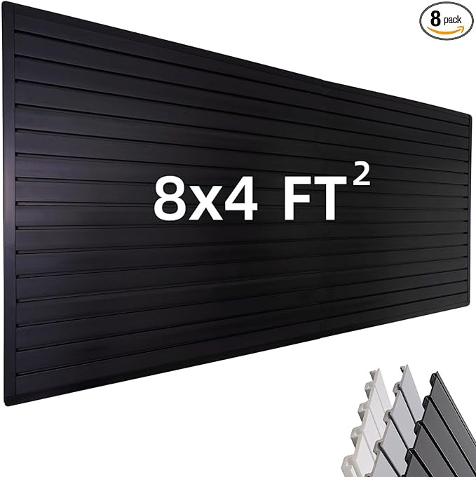 Slat Wall Paneling Garage Wall Organizer, Black Slatwall Panels 4x8 ft Garage Tool Organizer Wall... | Amazon (US)