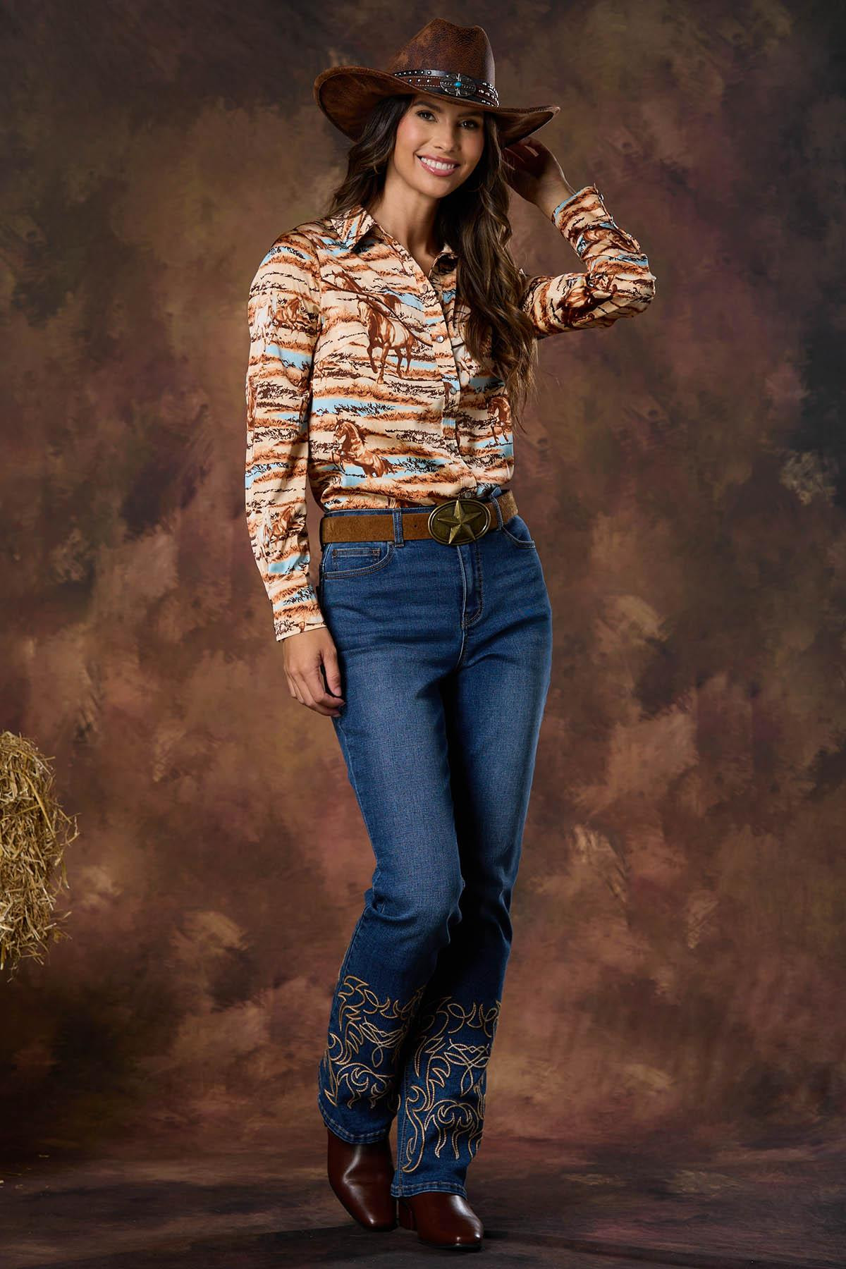 Rodeo Embroidered Bootcut Jeans | Cato Fashions