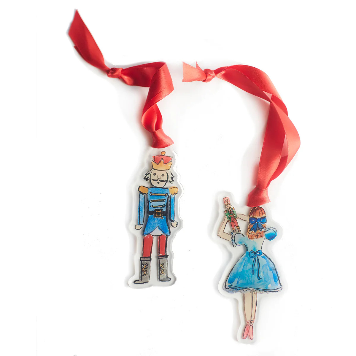 Clara & Nutcracker Acrylic Ornament Set | Over The Moon Gift