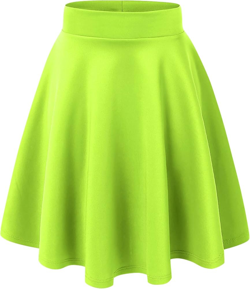 Made by Johnny Women's Basic Versatile Stretchy Flared Casual Mini Skater Skirt XS-3XL Plus Size | Amazon (US)