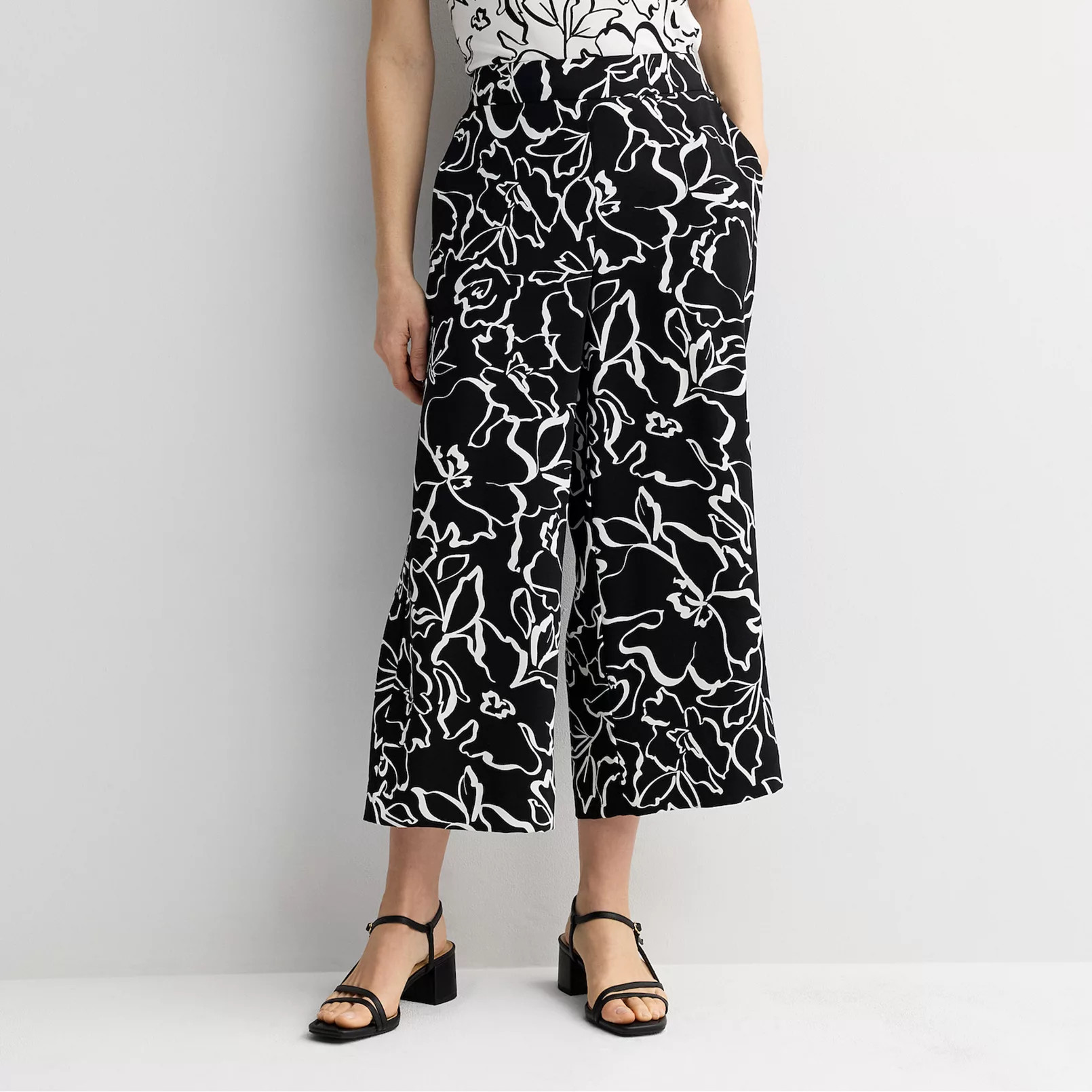 Women's Nine West Pull-On Wide-Leg Crop Pants | Kohl's