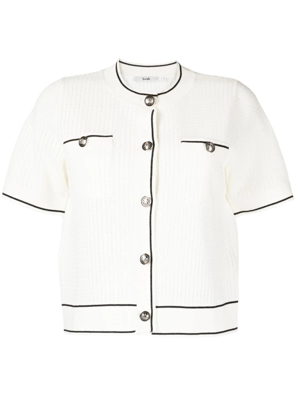 short-sleeve open-knit cardigan | Farfetch Global