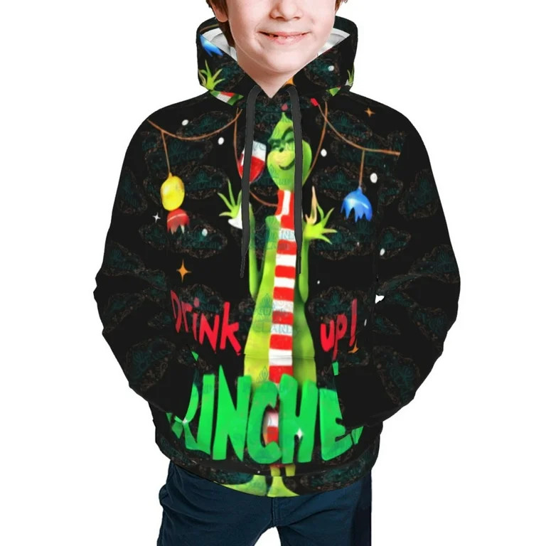 6-18T Boys Girls Grinches Christmas Lights Hoodies Novelty 3D Graphic Sweatshirt Fall Winter Pull... | Walmart (US)