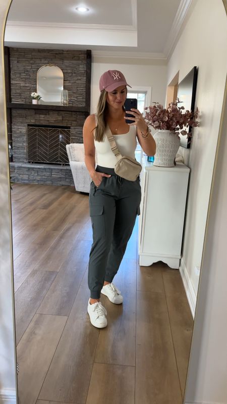 Casual sport mom outfit— all amazon finds + pink lily white sneakers (use code Dorothy20 for 20% off). Casual Amazon outfit! 

Casual square neck tank top is double lined & super soft, paired with these Lulu look for less cargo joggers from Amazon. Love these white sneakers too (use code Dorothy20 for 20% off anything at Pink Lily). Belt bag & gold hoops are also Amazon finds! 

The perfect Weekend mom outfit, travel outfit, sports mom outfit, tank top, cargo joggers, Lululemon lookalike, belt bag, New York Yankees hat, summer style, mom fashion, Amazon summer outfits 


#LTKstyletip #LTKVideo #LTKSeasonal