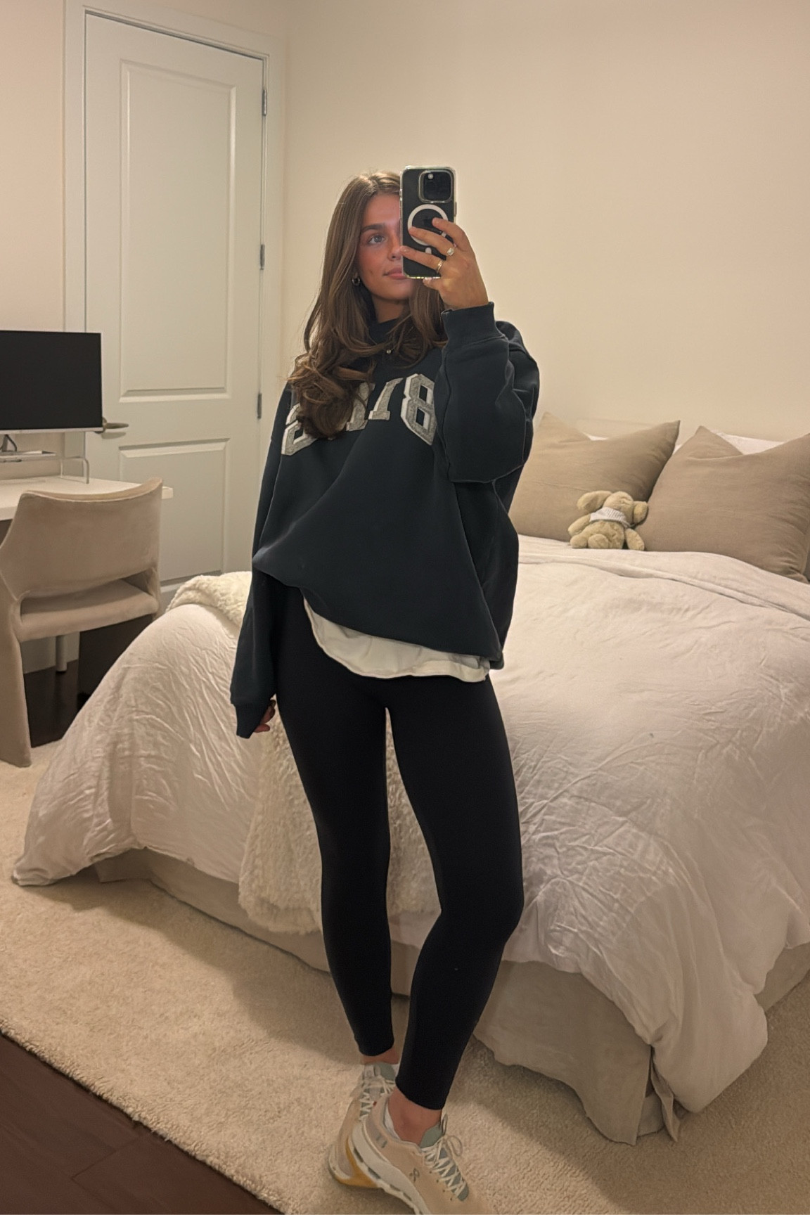Linked home items too! wearing S in sweatshirt and XS in leggings!