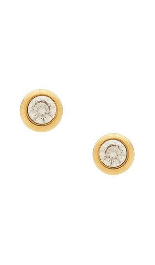 Natalie B Jewelry Dylan Cz Stud Earring in Metallic Gold. | Revolve Clothing (Global)