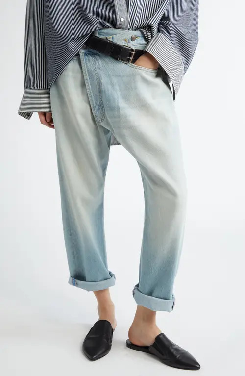 R13 Crossover Straight Leg Jeans in Toni Blue at Nordstrom, Size 30 | Nordstrom